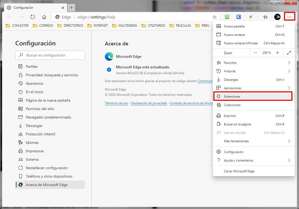 Herramientas/Opciones de Internet